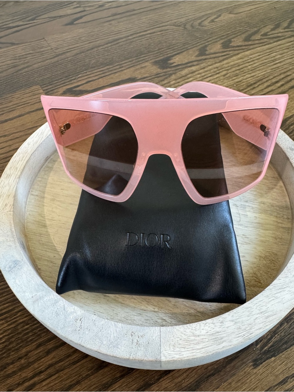 Dior Pink Oversized Shield Sunglasses with Gradient Lenses